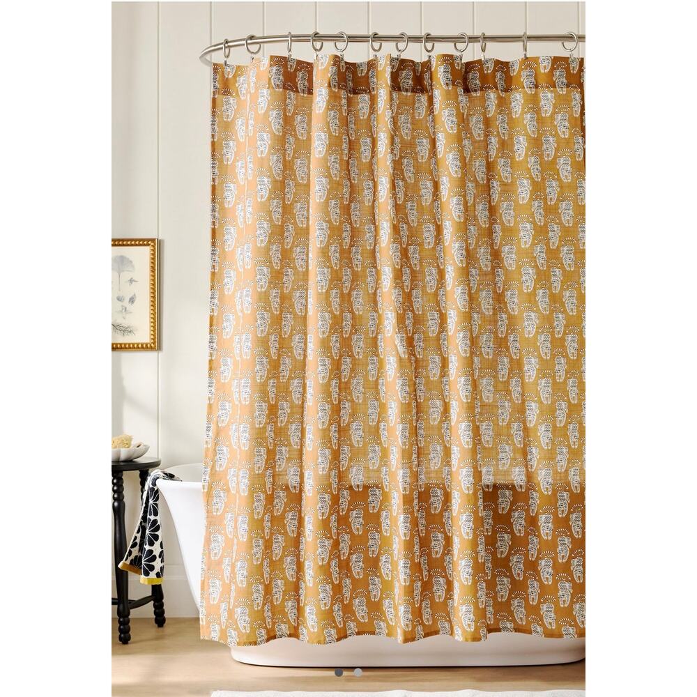 Anthropologie The Printed Cotton Slub Shower
Curtain Collection